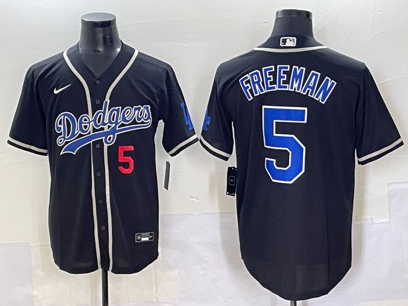Men 2025 Los Angeles Dodgers 5 Freeman Black Fashion Nike MLB Jersey style 7048